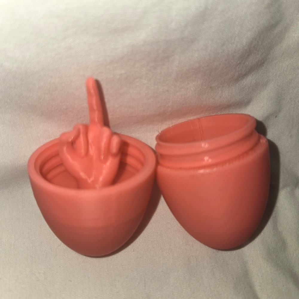 3D Printed Joke Egg - Middle Finger - Inappropriate Gift - Gag Gift